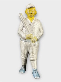Baseball Player Hubley Cast Iron Coin Bank