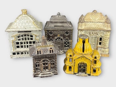 AC Williams Building Home Coin Bank, Lot of 5