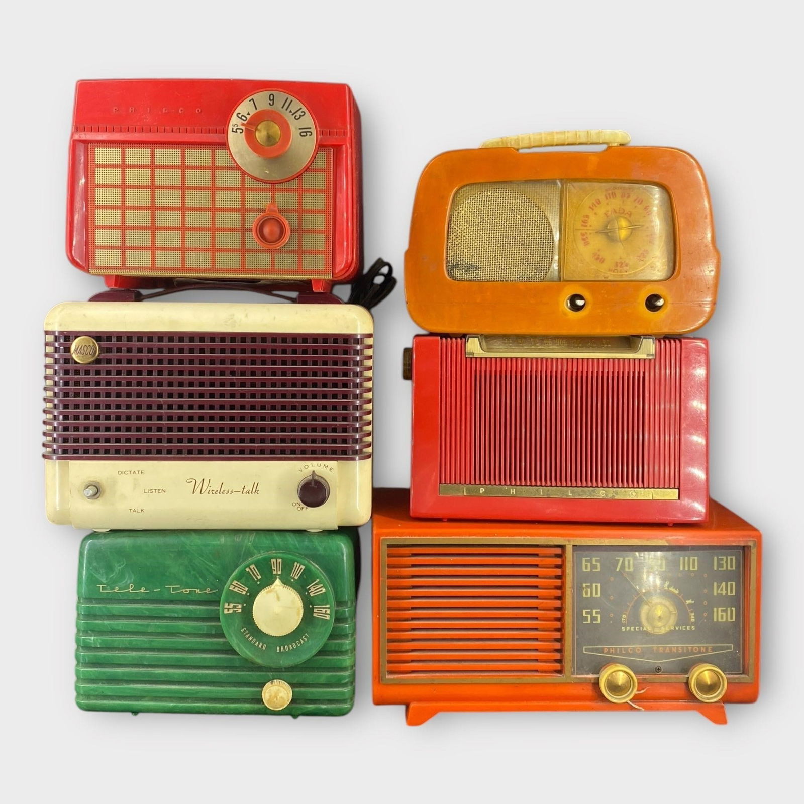 Philco Masco Tele-Tone Fada Tube Radio, Lot of 6 (1 of 16)