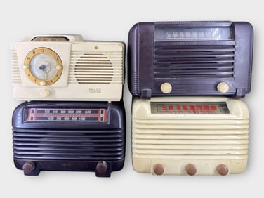 Gen. Electric Senitenal Philco Radio, Lot of 4