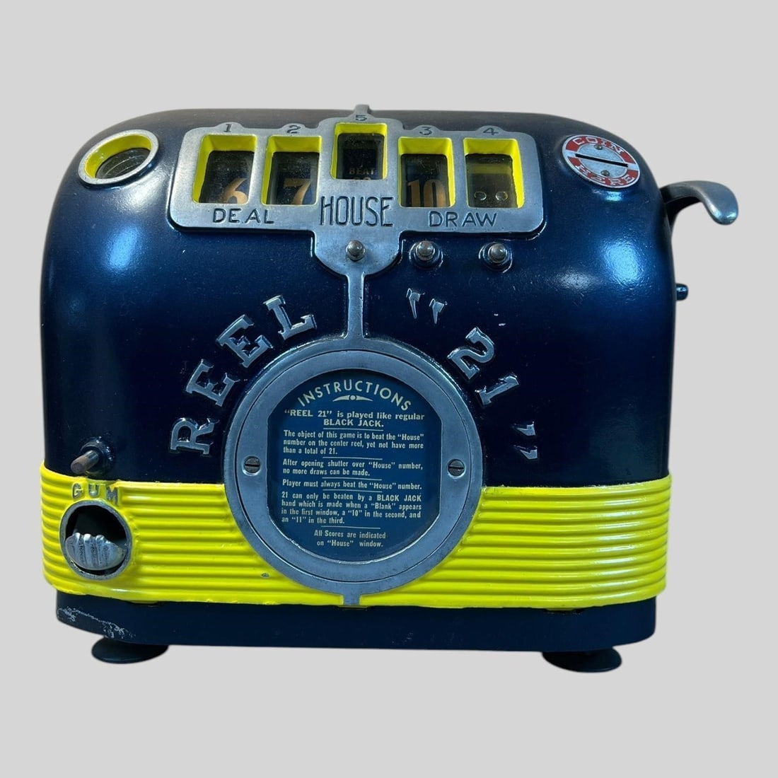 Daval Reel "21" 1 Cent Gum Vendor Trade Stimulator (1 of 7)