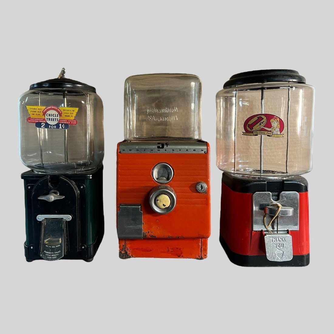 Gumball Nuts Machine Dispensers, Lot of 3 (1 of 6)
