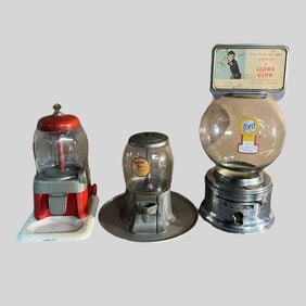 Ford Adams Fairfax Gumball Machine, Lot of 3