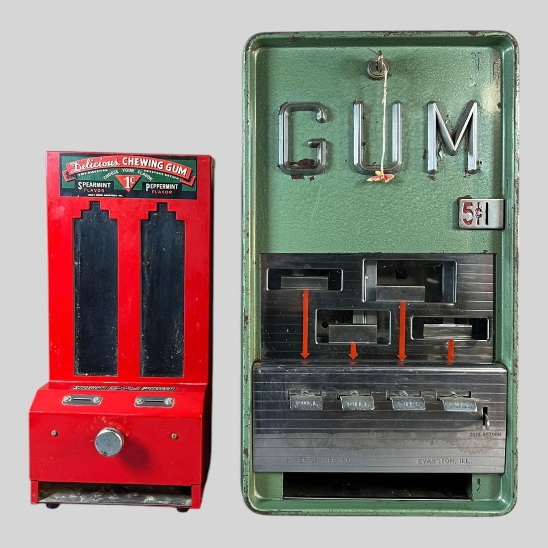 Jolly Good Superior MFG Gumball Vendors, Lot of 2 (1 of 8)