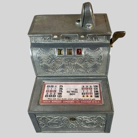 Mills Puritan Bell 5 Cent Slot Machine W/Key