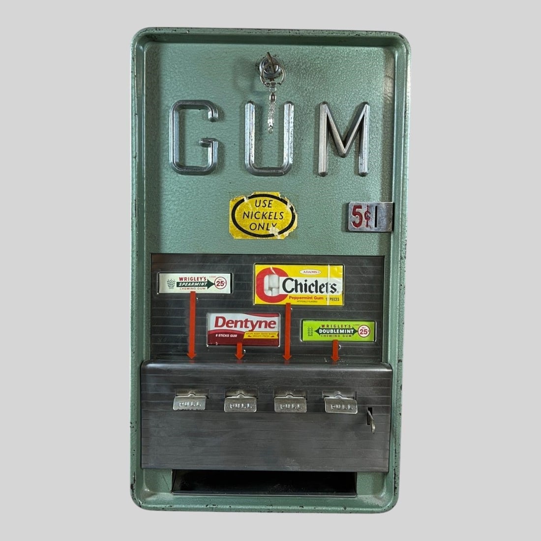 Superior MFG 5 Cent Gum Vending Machine W/Key (1 of 7)