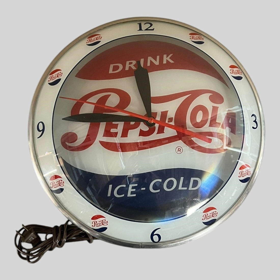 Pepsi-Cola Double Bubble Advertising Wall Clock (1 of 5)