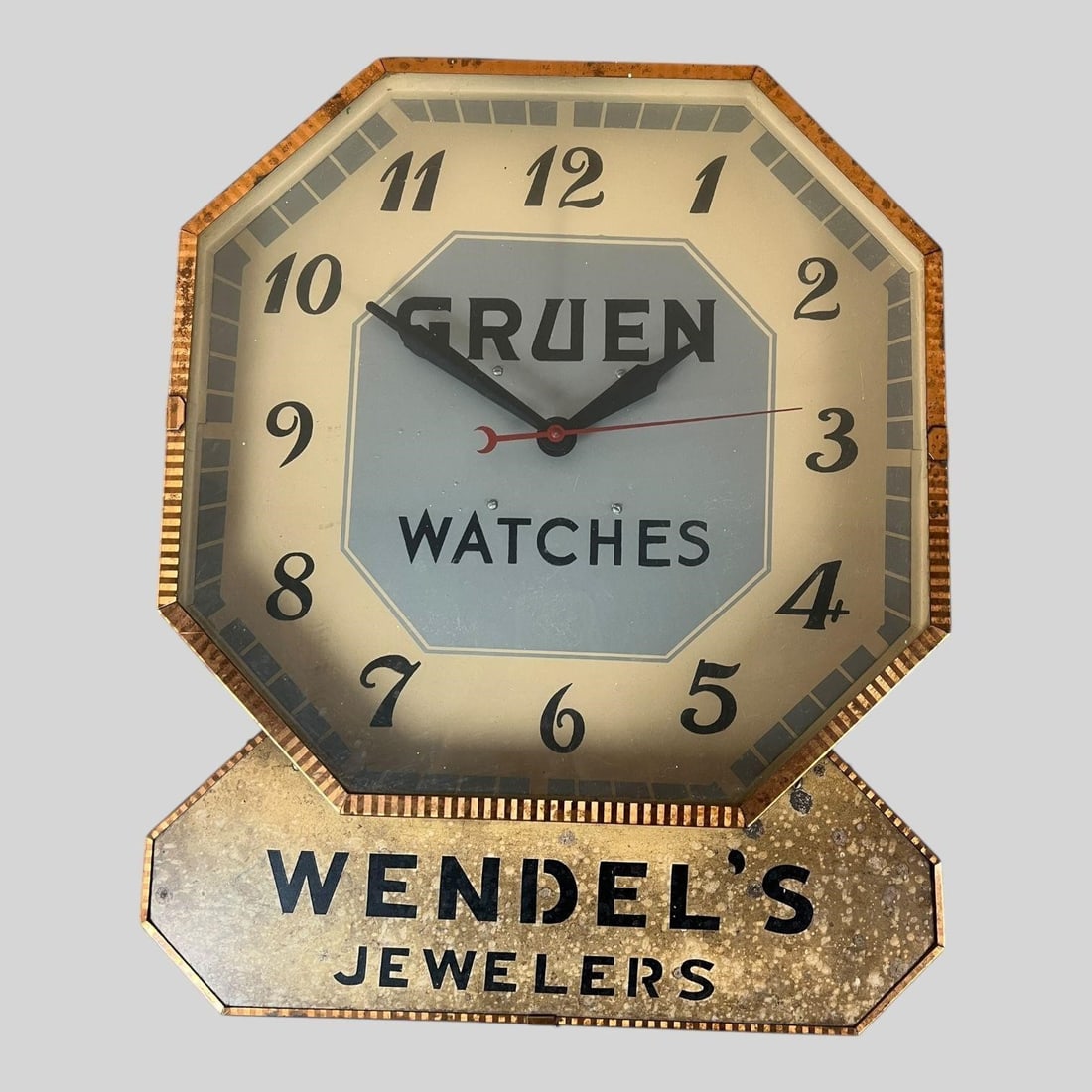 Gruen Watches Wendel's Jewelers Advertising Clock (1 of 6)