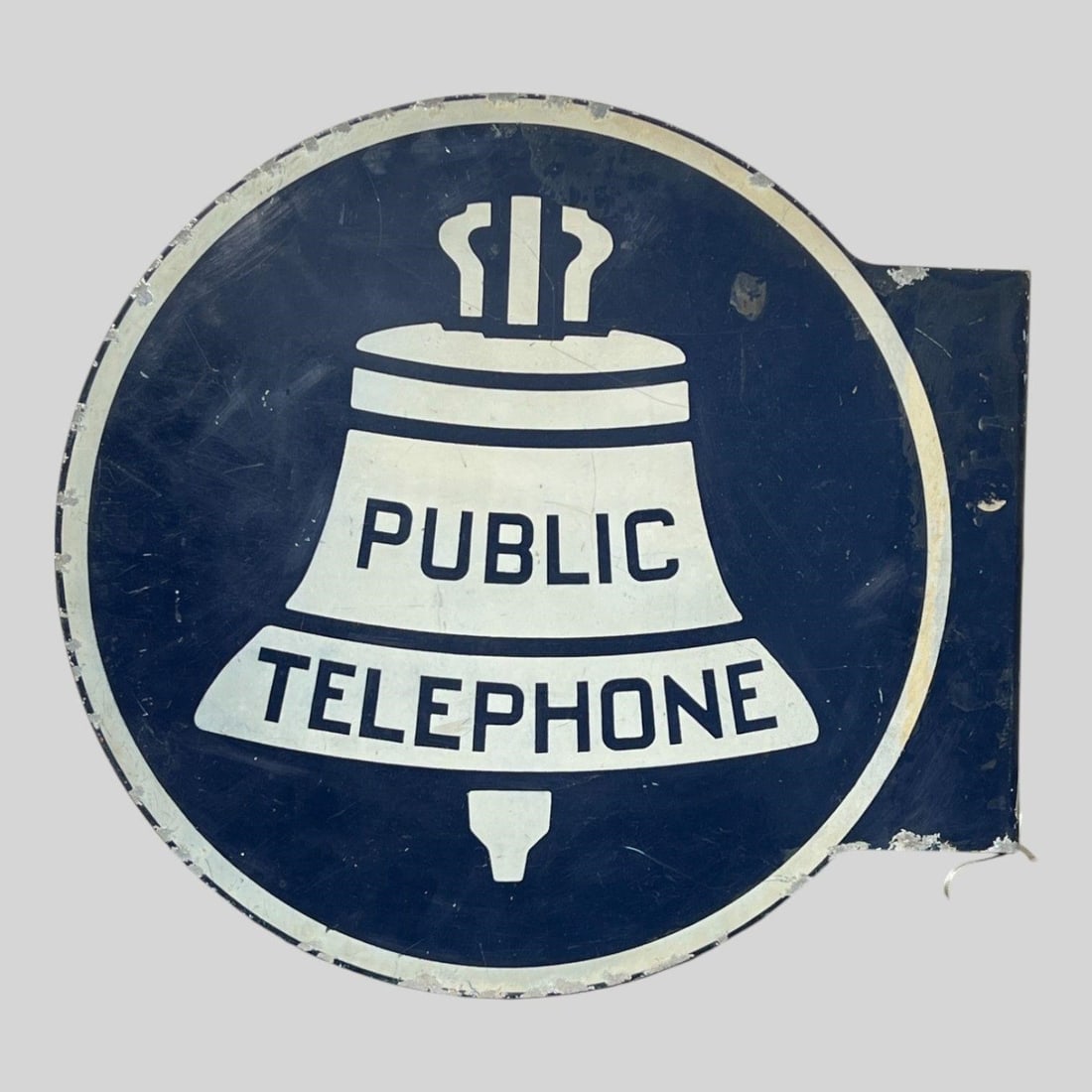 Bell Public Telephone Double Sided Sign: Bell Public Telephone Double Sided Sign . Approx. Dimensions (in): 18.25 x 19.75