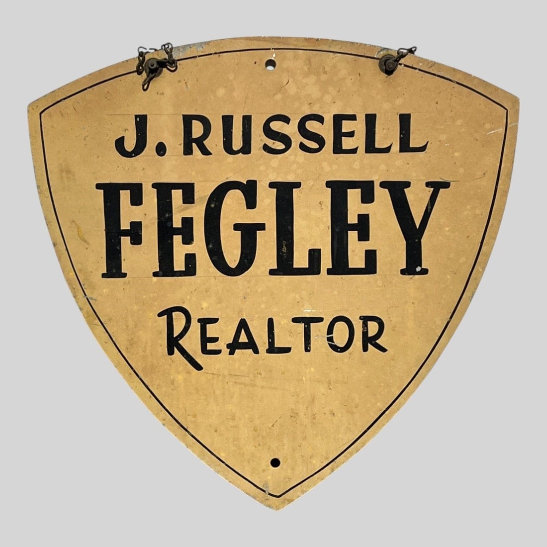 Real Estate J. Russel Fegley Advertising Sign: Real Estate J. Russel Fegley Advertising Sign . Approx. Dimensions (in): 18 x 18