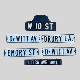 Vintage Obsolete NYC Street Name Signs, Lot of 6