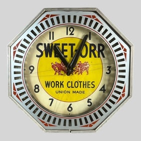 Sweet-Orr Work Clothes Neon Wall Clock