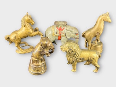 AC Williams Circus Animal Coin Bank, Lot of 5
