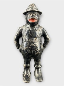 Black Americana Enamel Give Me a Penny Coin Bank
