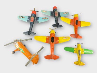 Hubley Pressed Steel Helicopter Plane, Lot of 6