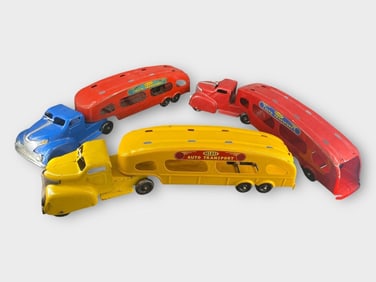 Marx Deluxe Auto Transport Toy Truck, Lot of 3