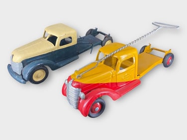 2 Buddy L Vintage Cast Metal Toy Pick-Up Trucks