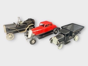 3 Vintage Pressed Steel Cars Black River Coal Co.