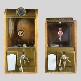 Victor Baby Grand 5Cent Gumball Machine, Lot of 2