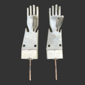 Lot of 2 Oddity Large Metal Right Hands