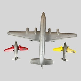 Lot of 3 Pressed Steel Airplane Toys