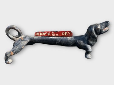 Heavy Antique Cast Iron Wiener Dog Boot Scraper