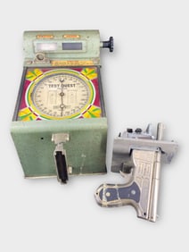 Test Quest - 1ยข Strength Tester Trade Stimulator & Arcade Pistol MFG W.A.Tratsch, Lot of 2