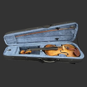 German Mittenwald Lions Head Violin w/ Case