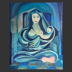 Raphael Collazo (1943-1990) Nude Oil Painting