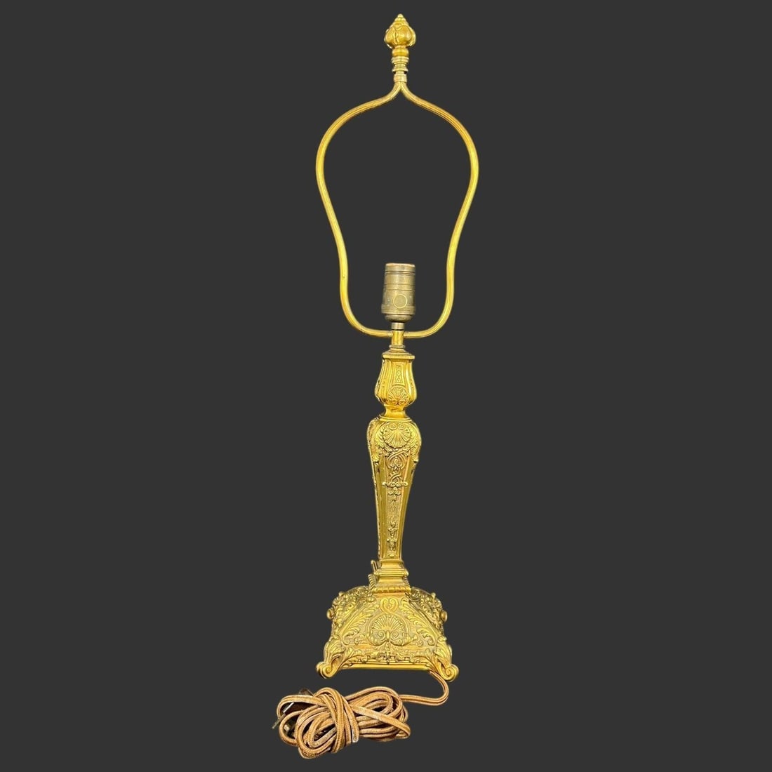 Antique Ornate Bronze Lamp Base (1 of 7)