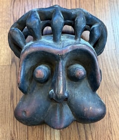 Large Carved Wooden African Bangwa Face Mask
