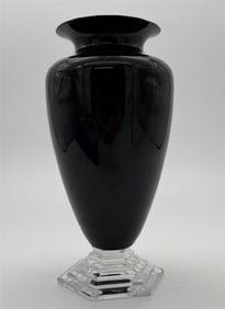 Baccarat France Crystal Orsay Black Vase