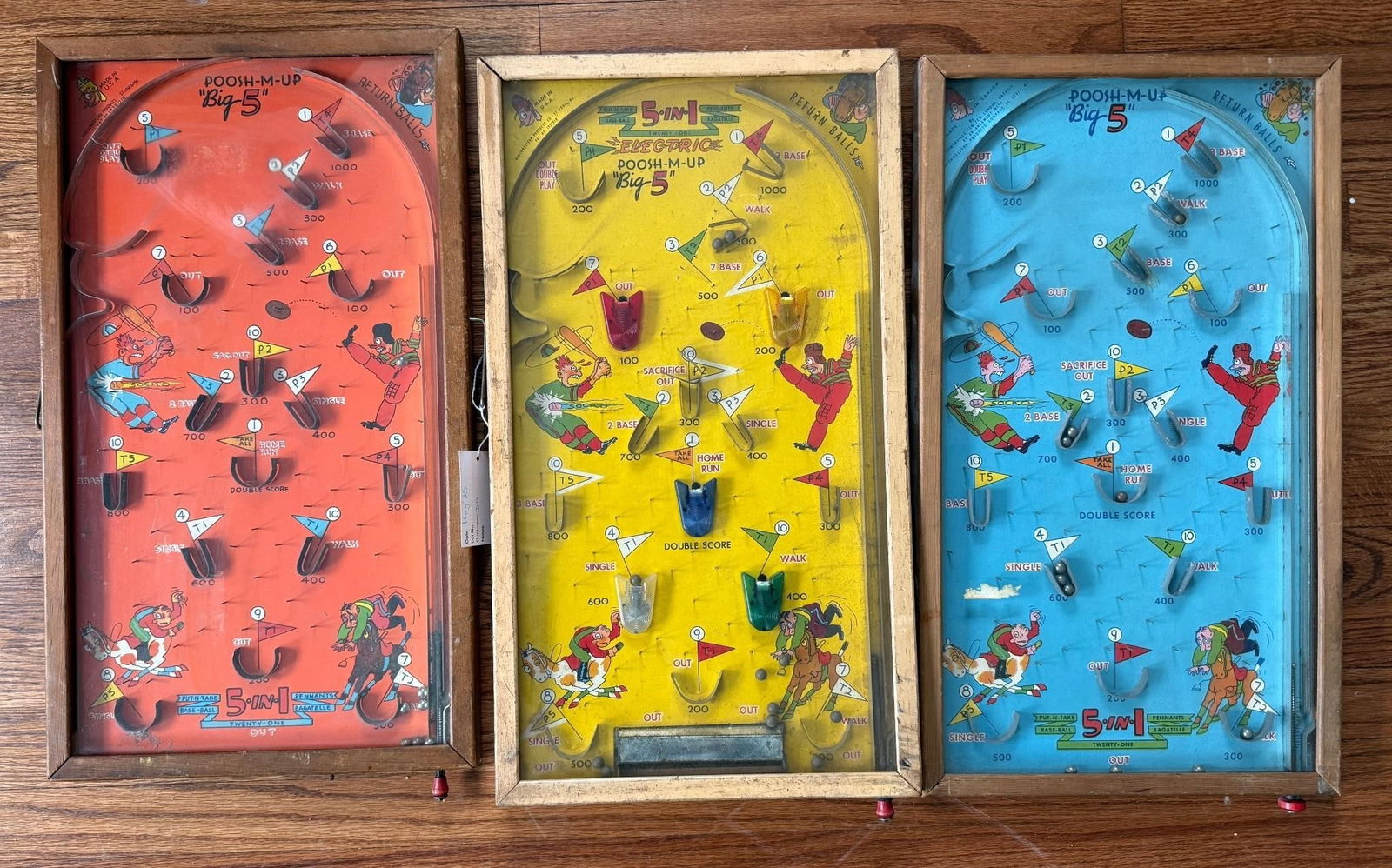 Lot of 3 Poosh-M-UP "Big 5" Pinball Machines (1 of 8)