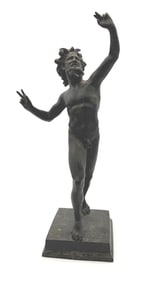Pan Satyr Dancing Faun Bronze Statue