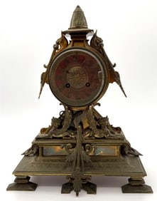 French Japy Freres Bronze Mantle Clock