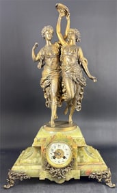 Ernest Rancoulet Basque Dancers Mantle Clock
