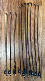 Lot of 10 Assorted Size & Make Violin Bows