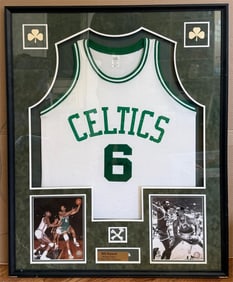 Framed Bill Russell Boston Celtics Jersey