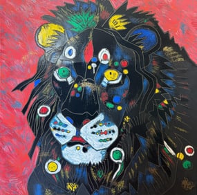 Jiang Tie-Feng (China, B. 1938) 'King' Serigraph