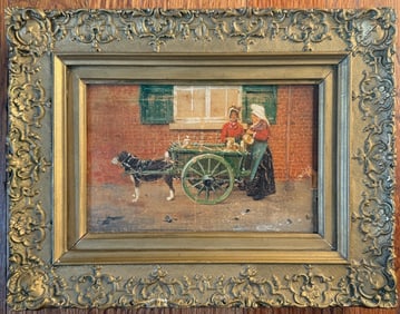 J. Marshall Stuart (Unknown) Oil Painting on Wood