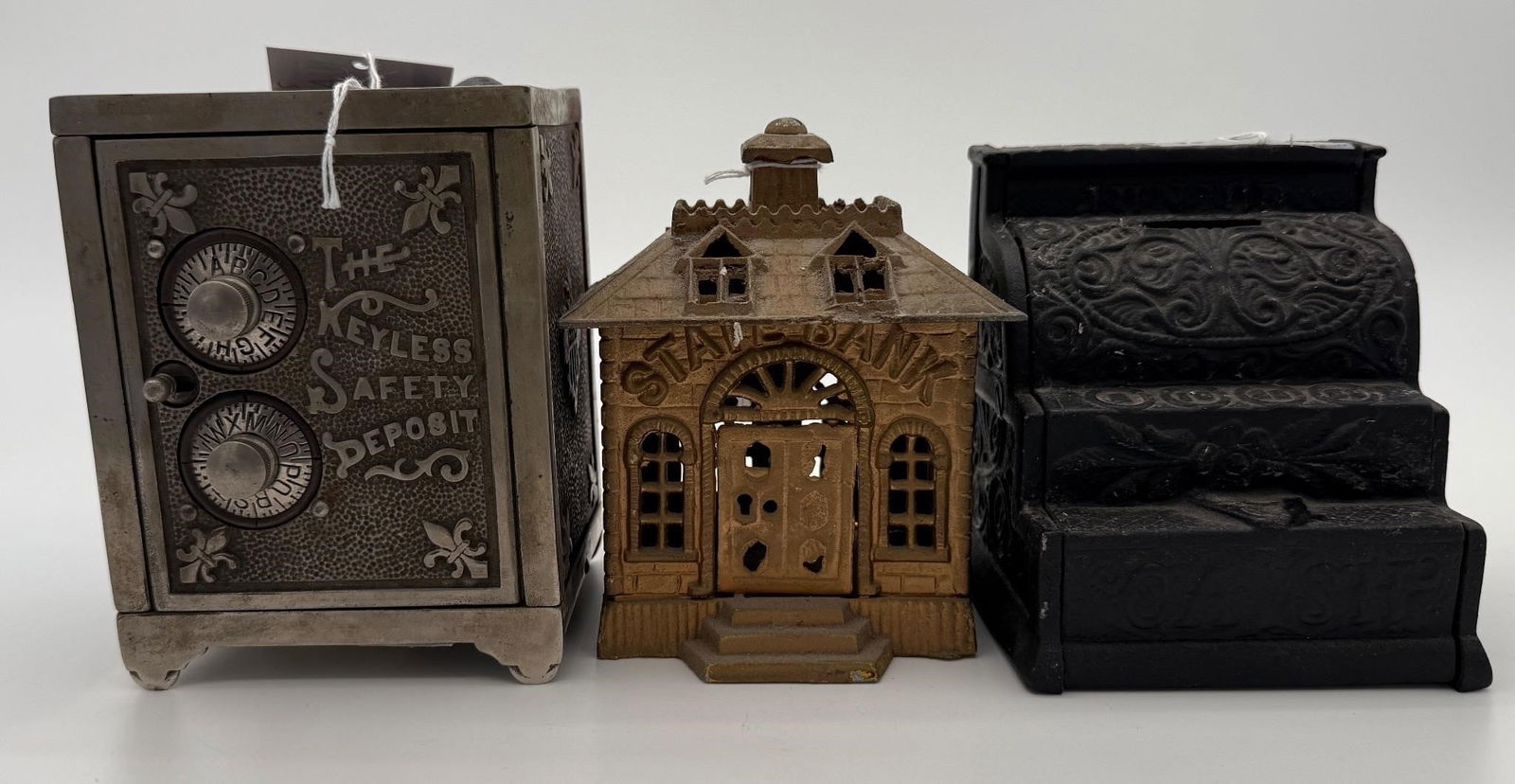 Lot of 3 Cast Iron Mechanical Still Banks (1 of 5)