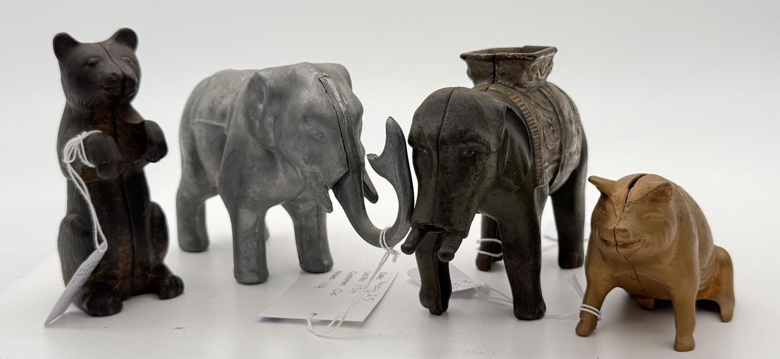 Lot of 4 Animal Cast Iron Mechanical Still Banks (1 of 7)