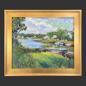 Chris Coyne (Modern) Landscape River Oil Painting