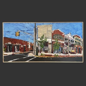 Framed & Signed Street View Painting on Board