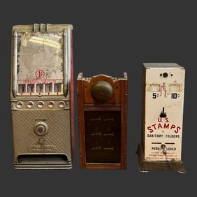 Lot of 3 Assorted Coin Op. Vending Machines