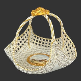 CH. Pillivuyt & Co. Paris Flower Porcelain Basket