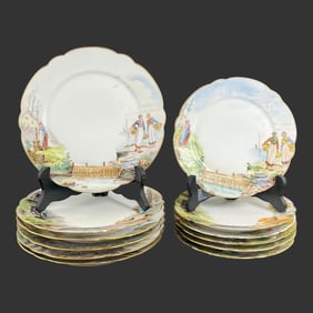 Lot of 12 CH Pillivuyt & Co Paris Porcelain Plates