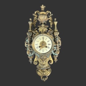 Antique Japy Freres French Bronze Wall Clock