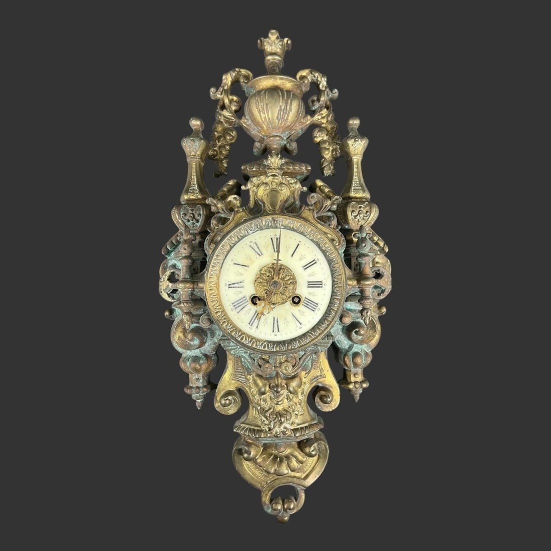 Antique Japy Freres French Bronze Wall Clock (1 of 9)