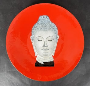 Buddha Enamel on Copper Plate by Lily Alexander